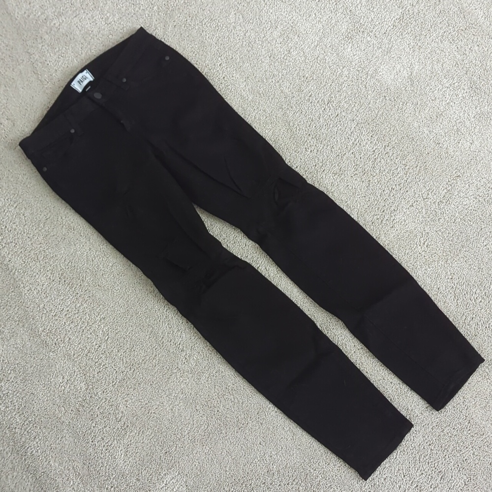Black distressed Paige jeans